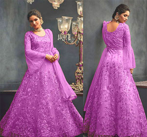 Net Anarkali Style Suit