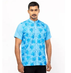 Blue Embroidered Cotton Fatua