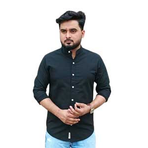 Essential Solid Ban Color Long Sleeve Casual Shirt