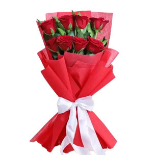 Blushing Elegance: Red Thai Roses Bouquet