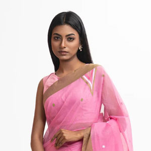 Women’s Aqua Green Half-silk Sharee