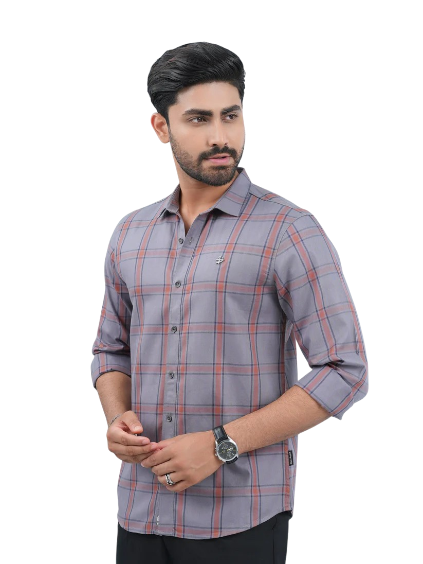 Twill Check full sleeve Shirt  For Men