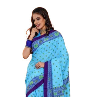 Feroza color printed cotton sharee