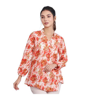 Women Tops -  Printed Asymmetric Top