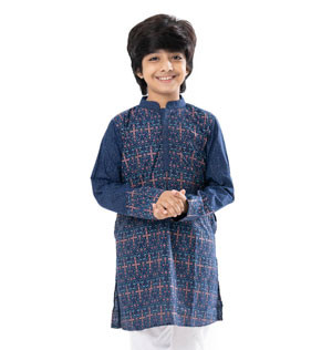Kids Boy Blue Cotton Panjabi