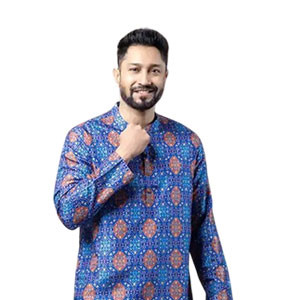 Men’s Panjabi - Soft-Silk Panjabi features Digital-Print